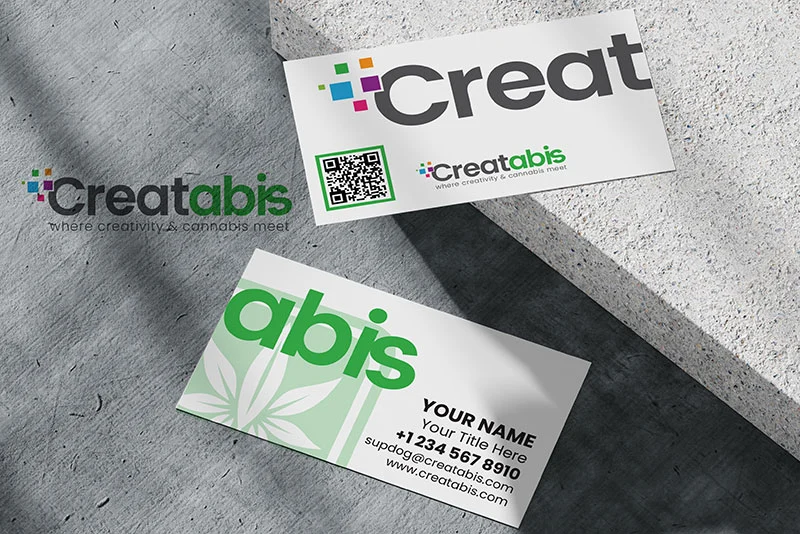 Sample cannabis dispensary logo and business card design