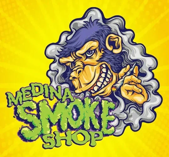Medina Smoke Shop logo design thumbnail