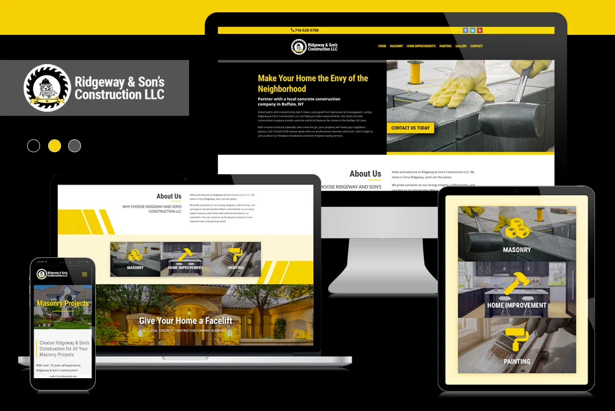 Ridgeway & Son's Construction Responsive Website Design