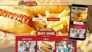River Dog's Hot Dog responsive website design