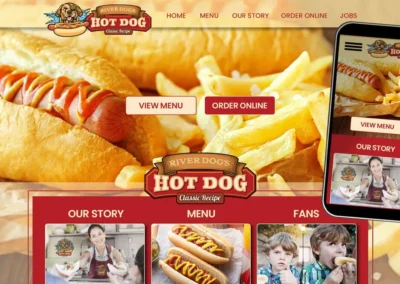 River Dog's Hot Dog responsive website design