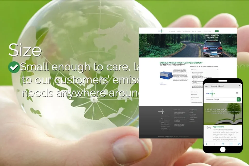 Sensors Inc responsive website design