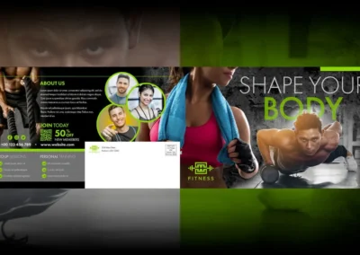 Fitness brochure designed by WNY Graphics, cover reads, “Shape Your Body"