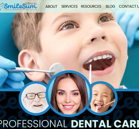 dental website homepage design thumbnail