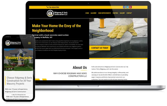 Ridgeway & Son’s Construction website thumbnail