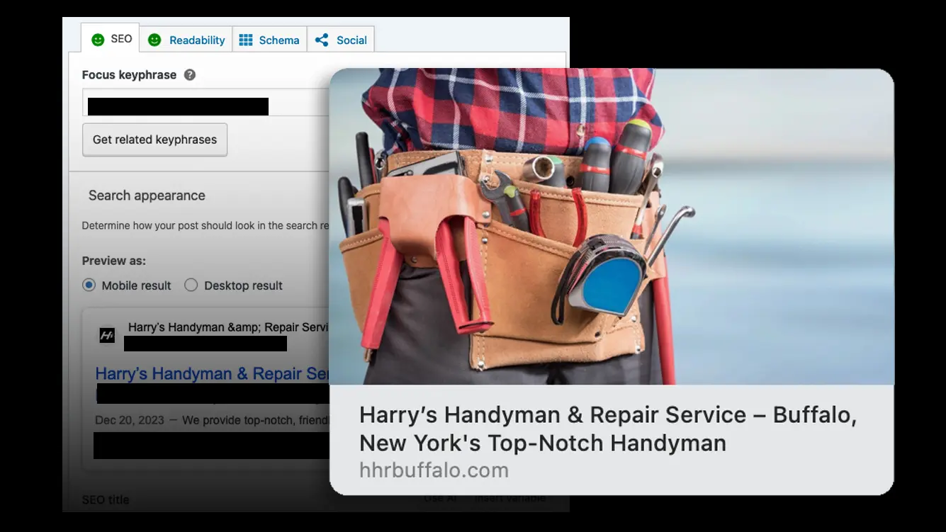 Harry's Handyman & Repair Services SEO example