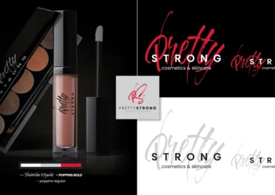 Custom Company Logo Design – Client: Pretty Strong Cosmetics & Skincare