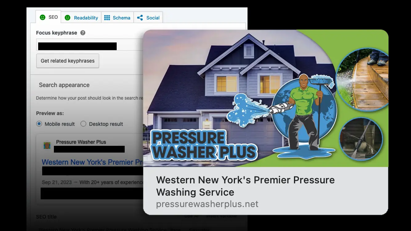 Pressure Washer Plus SEO Example