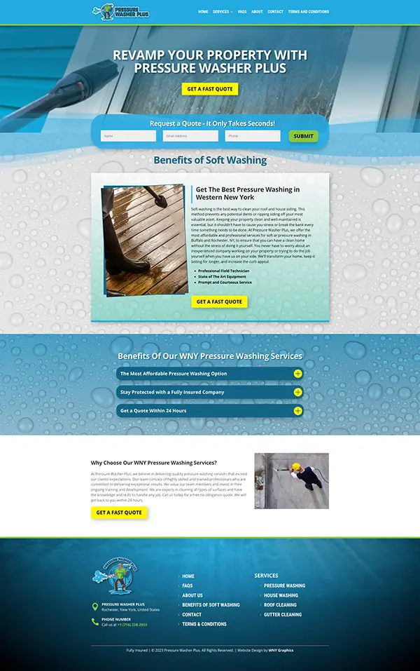 Pressure Washer Plus Soft Washing Service Page