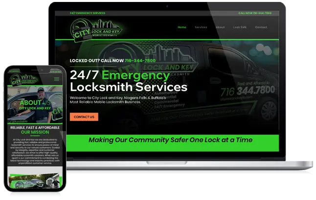 City Lock and Key responsive website thumbnail