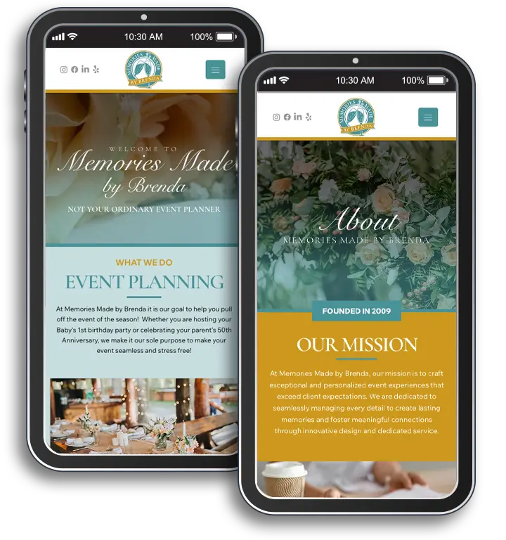 Memories Made by Brenda's Mobile website design