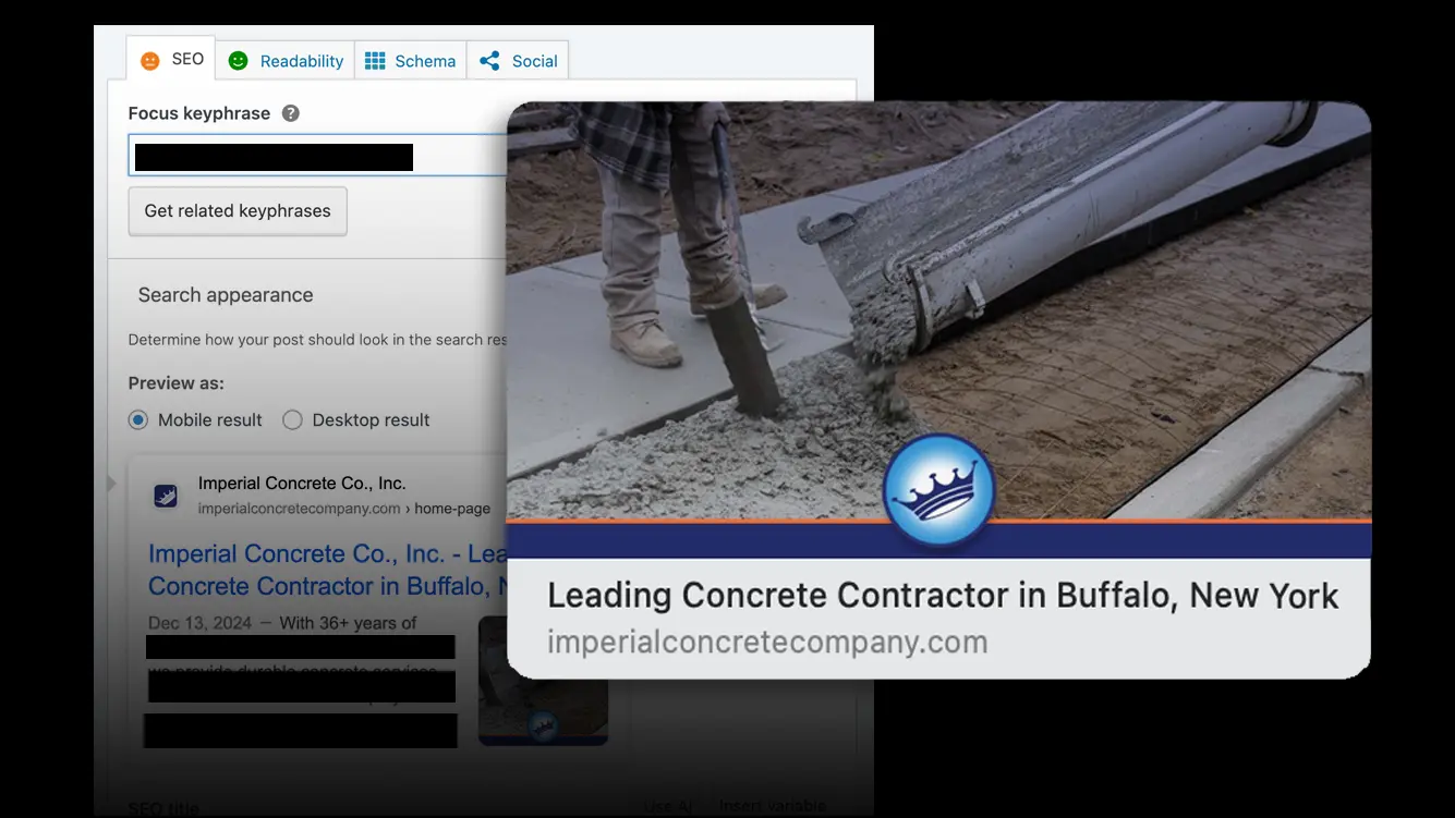 Imperial Concrete Co., Inc. SEO example
