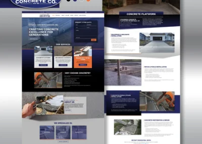 Imperial Concrete Co., Inc.'s Homepage and Concrete Flatwork Service Webpage Designs