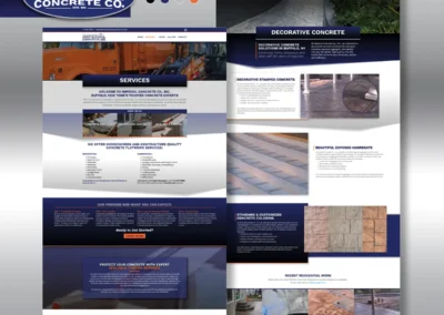 Imperial Concrete Co., Inc.'s Service Webpage and Decorative Service Webpage Designs