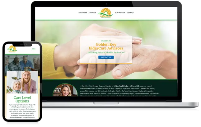 Golden Key ElderCare Advisors' Website Design Thumbnail