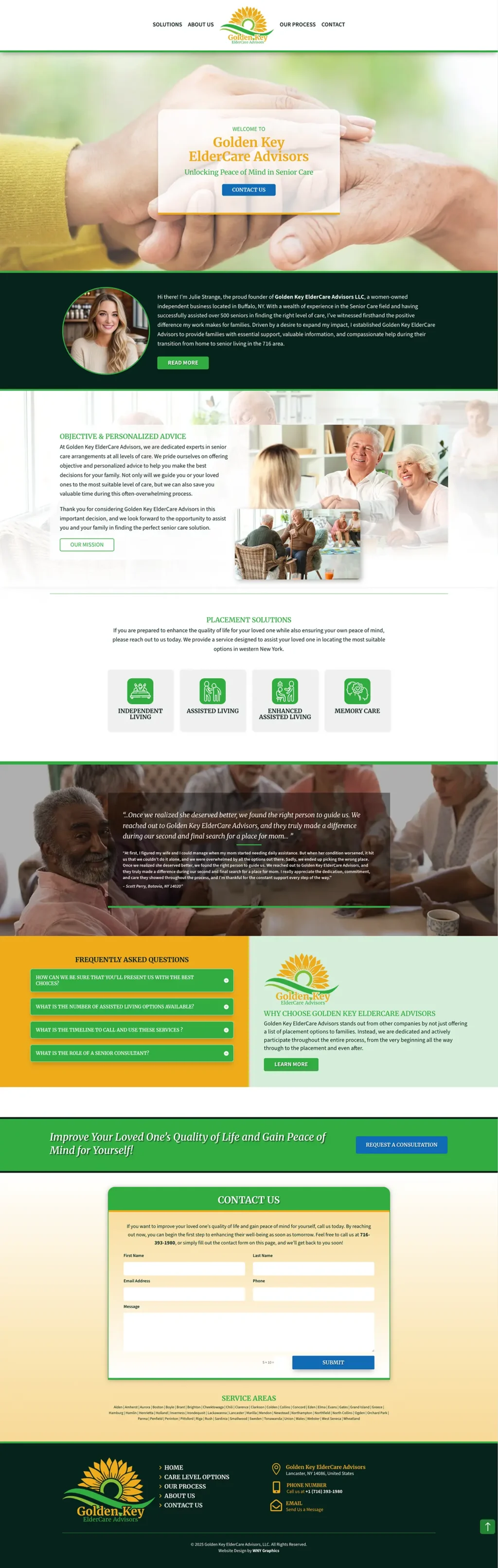 Golden Key ElderCare Advisors' Homepage Design Golden Key ElderCare Advisors' Homepage Design