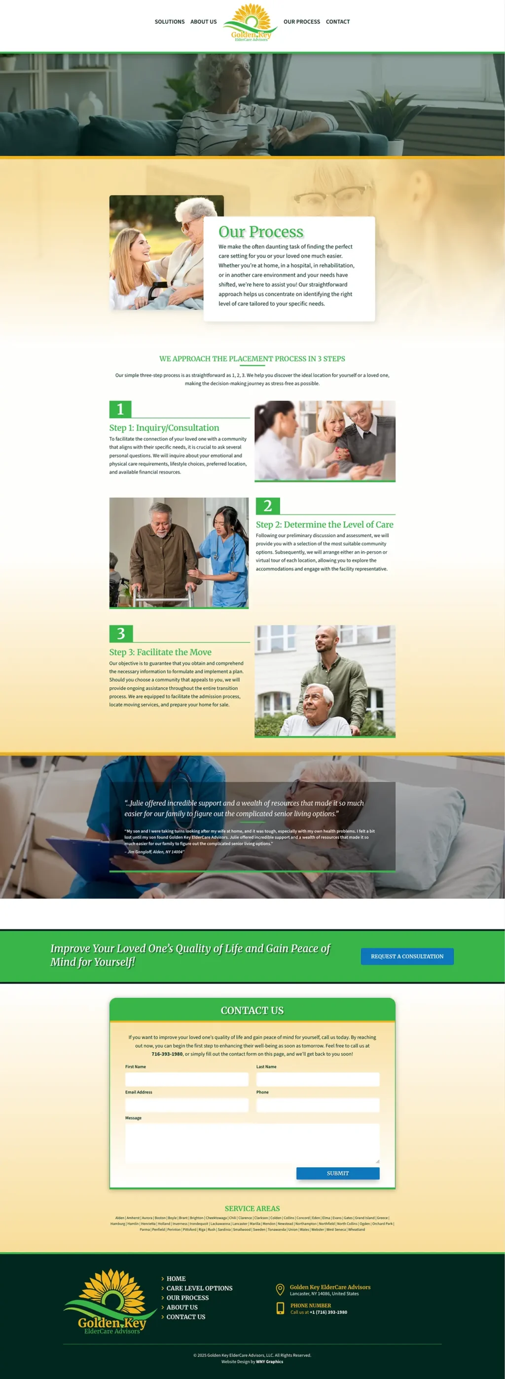 Golden Key ElderCare Advisors' Our Process Page Design Golden Key ElderCare Advisors' Our Process Page Design