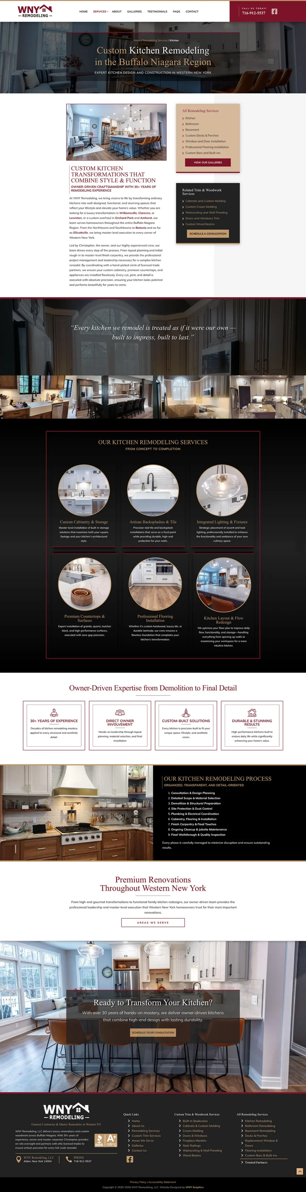 WNY Remodeling, LLC Website Design: Kitchen Remodeling Services Webpage WNY Remodeling, LLC Website Design: Kitchen Remodeling Services Webpage