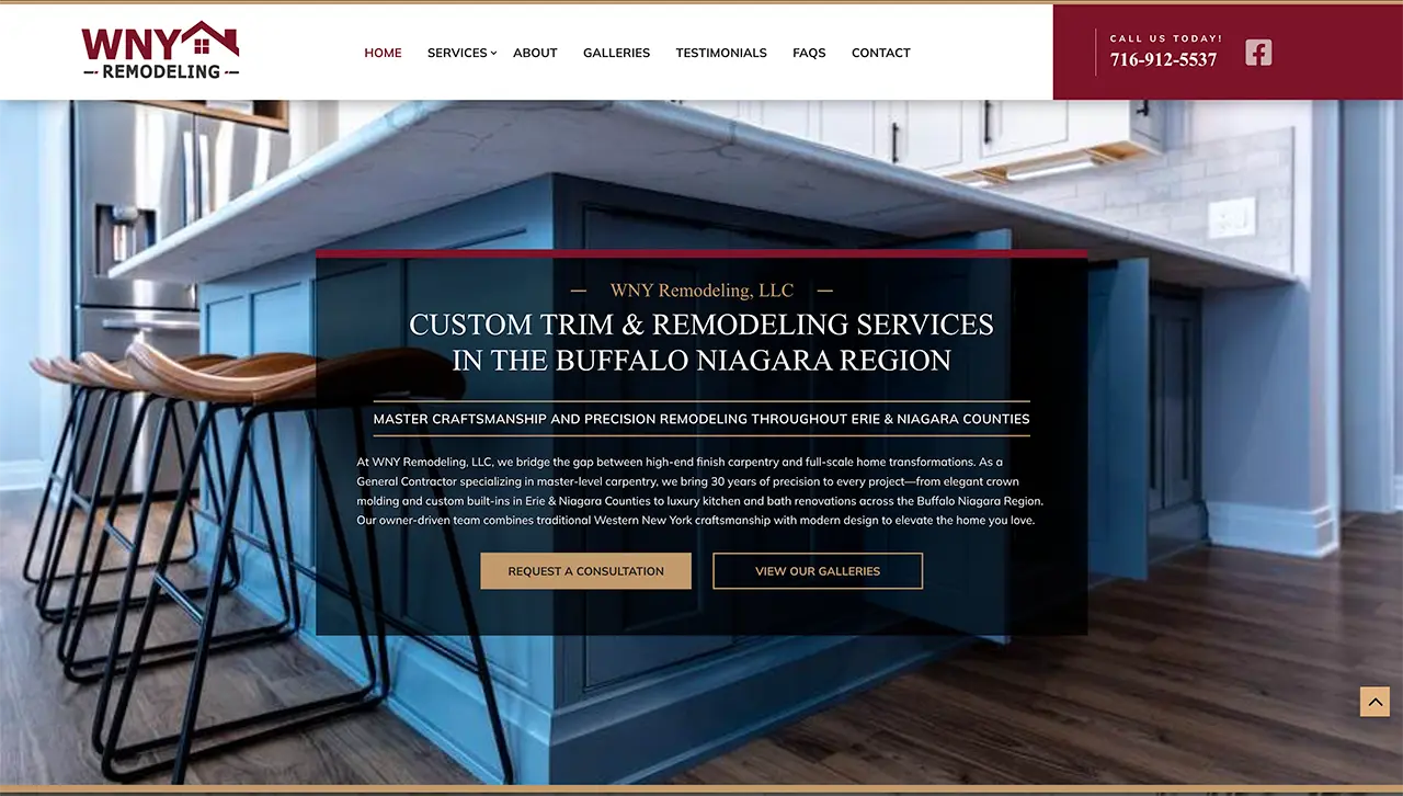WNY Remodeling, LLC Homepage Design After