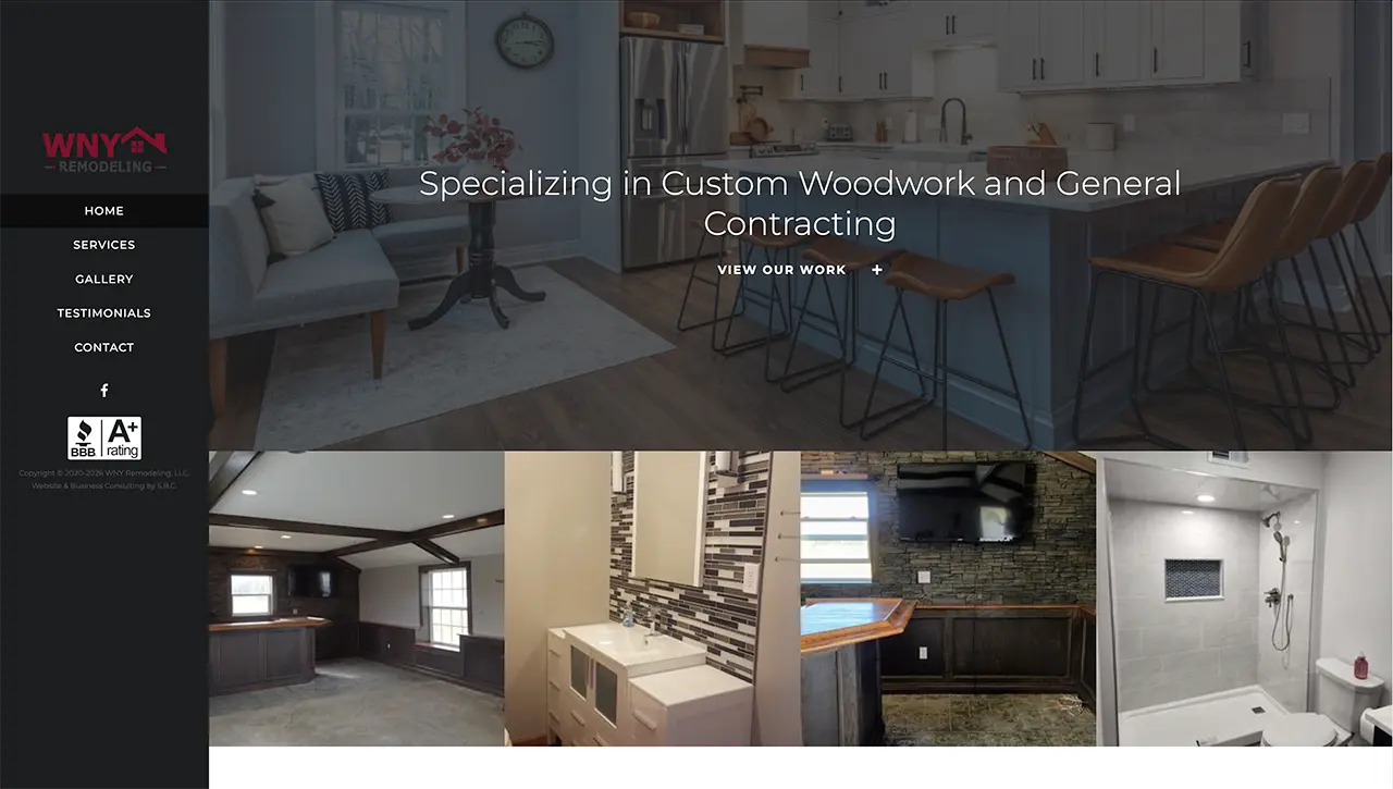 WNY Remodeling, LLC Homepage Design Before