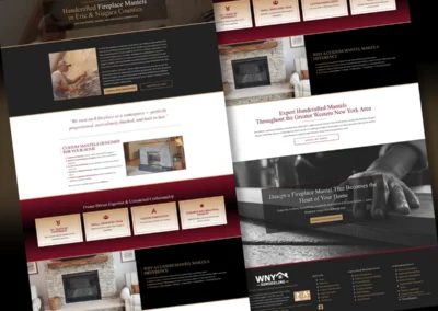 WNY Remodeling, LLC Website Design: Fireplace Mantel Services Webpage